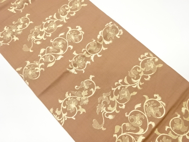 花唐草模様織出し袋帯